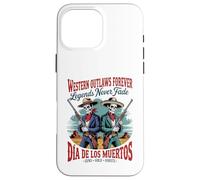 Retro Western Outlaws Forever - Día de los Muertos Cowboy Case for iPhone 16 Pro Max