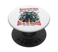 Retro Western Outlaws Forever - Día de los Muertos Cowboy PopSockets Adhesive PopGrip