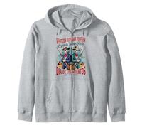 Retro Western Outlaws Forever - Día de los Muertos Cowboy Zip Hoodie
