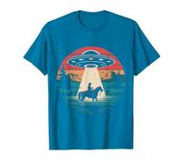 Retro Western UFO Cowboy Horse Alien Spaceship Vintage T-Shirt