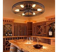 Retro Wheel Ceiling Light Vintage Round Ceiling Lamp Antique Industry Ring Design Creative Decorative Ceiling Spotlight Iron Lamp Screen Ceiling Lighting For Living Room Bar Cafe 6 * E14 Ø46cm