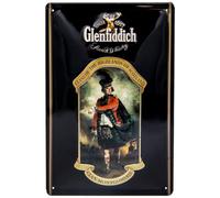 Retro Whisky Tin Sign Suitable for GLENFIDDICH Single Malt Scotch Lovers and Connoisseurs - Embossed Tin Sign for Scotland Fans, 30 x 20 cm