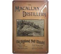 Retro Whisky Tin Sign Suitable for Macallan Single Malt Scotch Lovers and Connoisseurs - Embossed Tin Sign for Scotland Fans, 30 x 20 cm