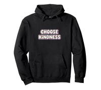 Retro White Bubble Letter "Choose Kindness" Typography Pullover Hoodie