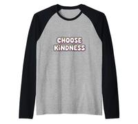 Retro White Bubble Letter Choose Kindness Typography Raglan Baseball Tee
