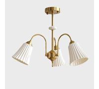 Retro White Ceramic Chandelier, Cream-Style Vintage Cream Pendant Light, Rustic Lighting, Antique Lamp, Country Style Lighting,3 heads