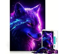 Retro White Wolf Jigsaw Puzzles for Adults 1000 Piece Strengthen Recall Casual Fun Quality Edge Stylish Gift (38x52cm)