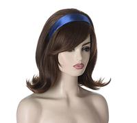 Retro Wigs For Women | FVCENT 70's Retro Beehive Style Vintage Look Flicked Beehive Bob 50's Style Wig Costume Women's Wig with Bangs Halloween wtih Navy Headband (Brown)