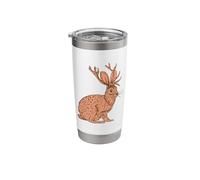 Retro Wild Animal Jackrabbit with Antelope Horns Jackalope Stainless Steel Insulated Tumbler