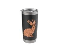 Retro Wild Animal Jackrabbit with Antelope Horns Jackalope Stainless Steel Insulated Tumbler