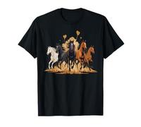 Retro Wild Horses Run Equestrian Crew Horseback Gallop Squad T-Shirt