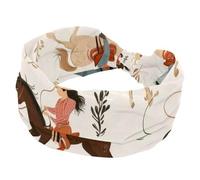 Retro Wild West Cowgirls Rodeo Leaves Pattern Wide Headbands for Women, Comfortable Knotted Hair Bands, No Slip Turban Headband, Stretch Head Wrap, Fashion Hair Accessories