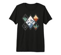 Retro Wilderness Sunset Forest for Nature Trail Explorers Premium T-Shirt