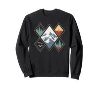 Retro Wilderness Sunset Forest For Nature Trail Explorers Sweatshirt