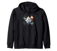 Retro Wilderness Sunset Forest For Nature Trail Explorers Zip Hoodie