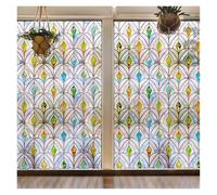 Retro Window Privacy Film, Irregular Pattern Non-Adhesive Multifunction European Style Window Decals Static Cling Glass Sticker For Bathroom Bedroom Living Room(Vacancies,120x200cm)