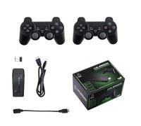 Retro Wireless Game Console, 2025 New Version, 4K HDMI Dongle, 9 Emulators Built-in, 20000+ Games Pre-installed, Set with 2 Black Controllers (128G+Two Wireless Controllers+40000Game)