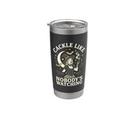 Retro Witch with Black Cats and Bats, Spooky Season Fun Stainless Steel Insulated Tumbler