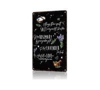 Retro Witchcraft Lavender Rosemary Tin Sign Wicca Herb Garden Wall Decor For Dorm Room Reading Nook Apothecary 8 X 12 inch