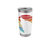 Retro Wolf Howling Survives Mountain Silhouette Stainless Steel Insulated Tumbler