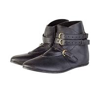 Retro Women Men Knight Short Ankle Boots - Medieval Retro Leather Shoes with Short Shaft - 1 Pair of Viking Boots Knight Boots Shoes - Pu Leather Boots Fashion Boots for Cosplay (46)