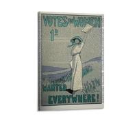 Retro Women Suffrage Print, Women's Rights Poster Suffragette Decor Feminist Paper Philosopher Right To Vote Newspaper Wall Art Gift For Her Vintage Wall Decoration Famous Oil Paintings for Living Roo