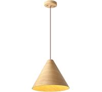 Retro Wood Cone Hanging Island Table Lights Farmhouse Rustic Chandelier Coastal Vintage Ceiling Pendant Light Suspension Single Lamp for Dining Room Bar Restaurant