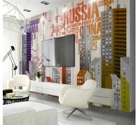 Retro Wood Grain Abstract Urban Architecture Flying Birds 3D Wallpaper Luxury Home Dining Decor Paste Sofa Living Room The Wall for Bedroom Mural-250cm×170cm