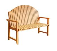 Retro Wood-grain Outdoor Bench, Minimalist Waterproof Outdoor Bench, Simple Backrest Design, for Community Parks, Courtyards, Balconies, and Gardens(Yellow B,150cm/59.1in)