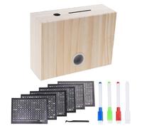 Retro Wood Money Box Case Coin Storage Jar with Saving Goal Targets and Number for Teaching Kids Financial Skills Retro Coin Banks