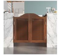 Retro Wood Saloon Swing Door with Arched Top, Self-Closing Hinges for Kitchen, Bar, or Counter