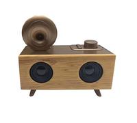 Retro Wood Speaker Vintage Loudspeaker Support TF FM Radio Music Aux Subwoofer Classic Sound Box(Argento)