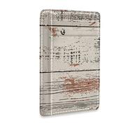 Retro Wood Vintage Wooden Slim Minimalist Wallet, Front Pocket RFID Blocking Leather Credit Card Holder, Case Protector Covers for Men Women