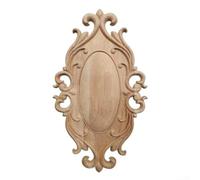 Retro Woodcarving Applique for Interior Use Made from Solid Wood with Detailed Carving for Doors Walls and Room Dividers (20 * 11cm)