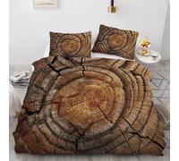 Retro Wooden Annual Wheels Emperor Size Duvet Cover Set 290x235 cm Rural Quilt Cover 3D Reversible Bedding with Pillowcases Zipper Closure Soft Easy Care Comforter Covers Set a.4668