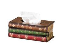 Retro Wooden Antique Book Tissue Box - Cover Novelty Napkin Holder, Rectangular Tissue Holder Dispenser, Antique Paper Cover Case For Car Home
