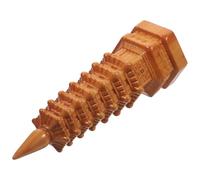Retro Wooden Buddhism Tower Model Desktop Decor for Home Zen Corner | Brown Wood Finish, Vintage Rustic Classic Style, Space Saving Tabletop Ornament for Moss and Planters