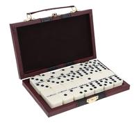 Retro Wooden Dominoes Blocks with Sturdy Storage Box Fall-resistant Tabletop Game for Family Fun and Interaction Vintage Style Travel Domino