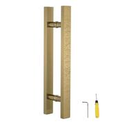 Retro Wooden Glass Door Pull Handle, Long Metal Sliding Door Handle with Auspicious Cloud Design, Commercial Gold Sliding Door Pull Handle (150cm / 59") for Home & Business