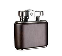 Retro wooden kerosene lighter, one-touch ignition, reusable, portable, suitable for collection, decoration and gift giving(A)