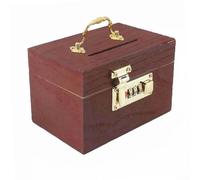 Retro Wooden Piggy Bank for Kids with Secure Lock Fun Storage for Coins and Treasures (No hemming)