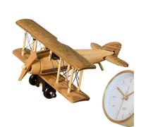 Retro Wooden Plane - Wooden 30 x 27 x 10 cm, Plane Model, Handmade Table Decoration, Wooden Plane Model, Vintage Style, Ornament | for Kids Adults Girls Birthday Gift Home Of