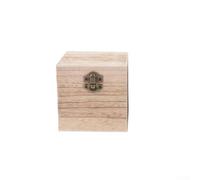 Retro Wooden Storage Box 10cm with Hinged Lid(burnt color) | 10cm cubic size, natural for tung wood, smooth for surface, hinged lid, secure clasp, dust for proof storage