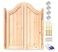 Retro Wooden Swinging Cafe Doors 31.5/33.5/35.5/39.4" Arched HalfWaist Saloon Door for Bar Kitchen Counter Entrance Auto Close Hinges Rustic Cowboy Decor (Natural 138 * 100cm)