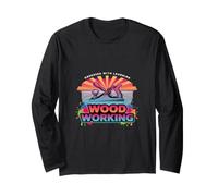 Retro Woodworker Obsessed with Learning Woodworking Long Sleeve T-Shirt