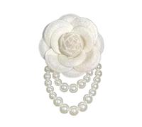 Retro Wool Camellia Pearl Tassel Brooch - 3-in-1 Multi-Functional Accessory for Women, Convertible as Hair Clip Headpiece & Bracelet, Elegant Lapel Pin for Formal Suits/Coats