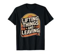 Retro Workout Badge with Landscape Sunset Scene T-Shirt