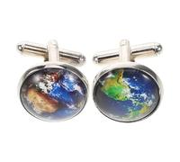 Retro World Map Shirt Accessories Metal Cufflinks for Formal Business Wear