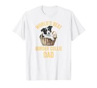 Retro World's Best Border Collie Dad Funny Collie Dog Dad Value Graphic T-Shirt, Men, White, L