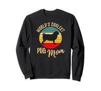 Retro World's Coolest Pug Mom Cute Retro Pug Momma Sweatshirt